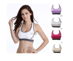 Women Padded Yoga Bra Racerback Top Athletic Vest Gym Fitness Sports